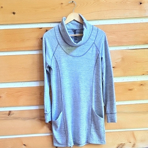 Kuhl Lea Heather Ash Gray Cowl Neck Sz. L Dress with Pockets - Picture 12 of 16